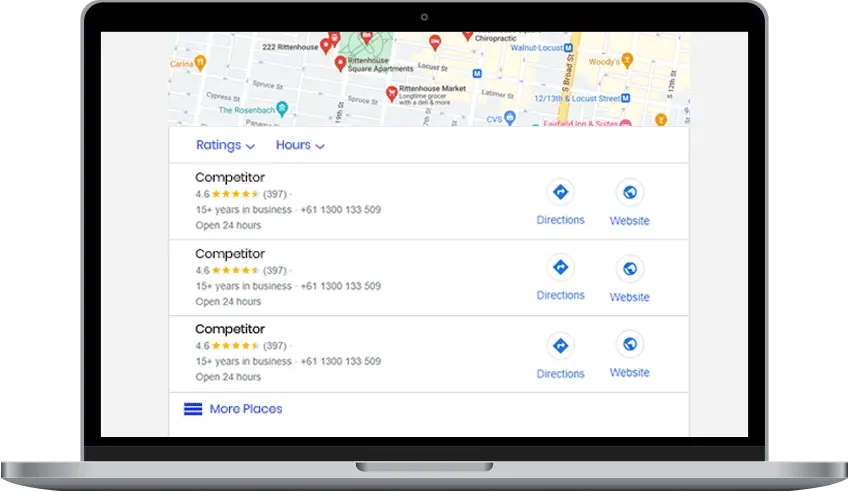 Google Business Profile listing comparison